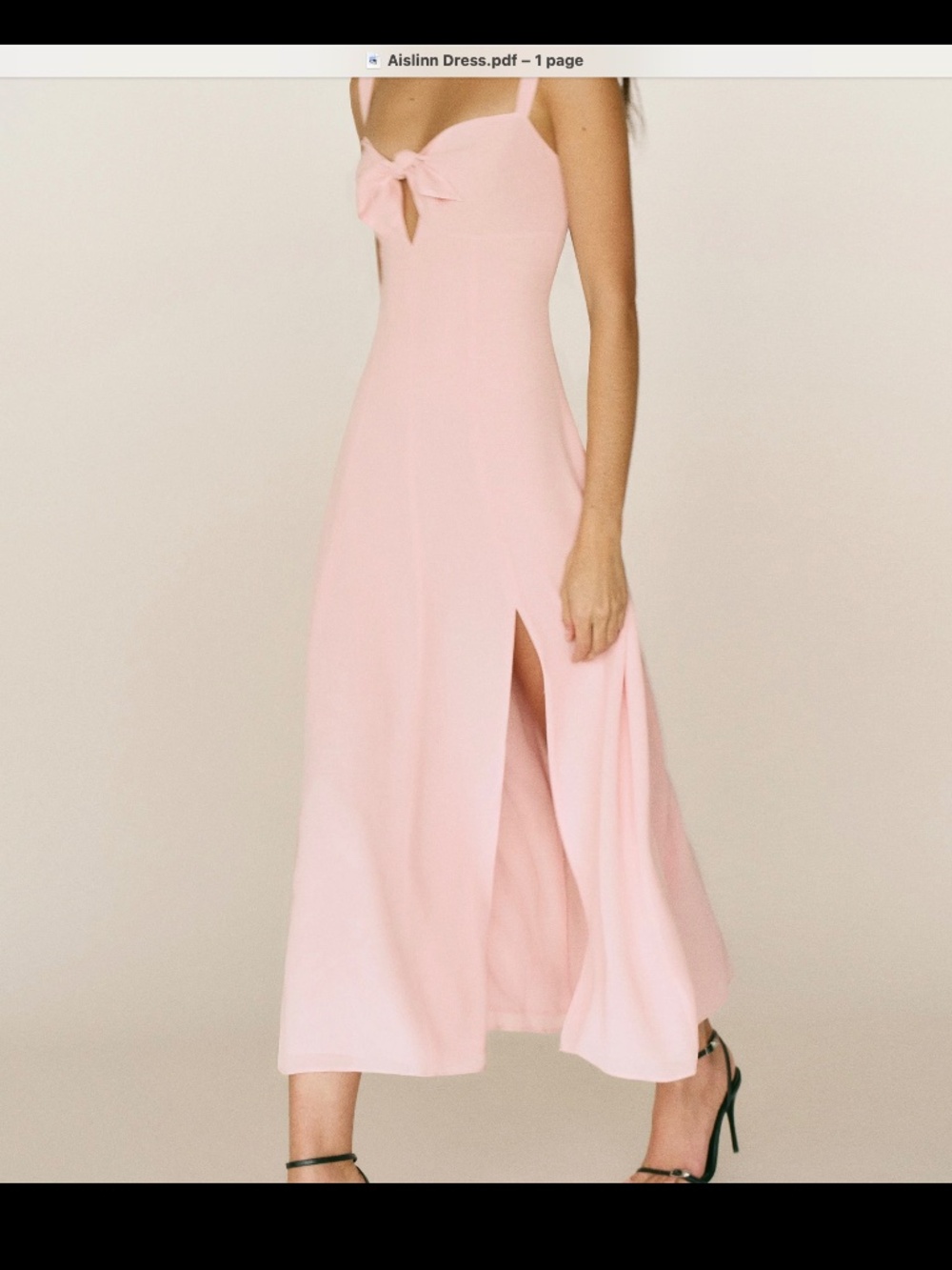 Reformation Aislinn Dress Pink - Size 8